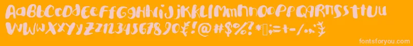 フォントAcademykiller – オレンジの背景にピンクのフォント