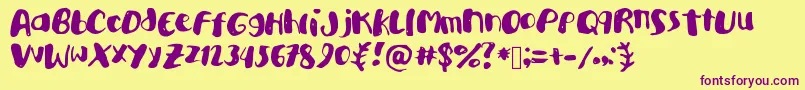 Academykiller Font – Purple Fonts on Yellow Background