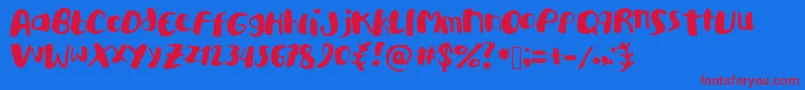 Academykiller Font – Red Fonts on Blue Background