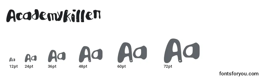 Academykiller Font Sizes