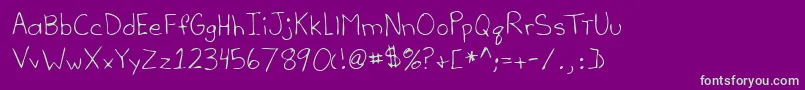 Lehn052 Font – Green Fonts on Purple Background