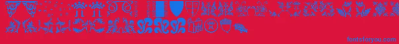 Czcionka Designpartsone – niebieskie czcionki na czerwonym tle
