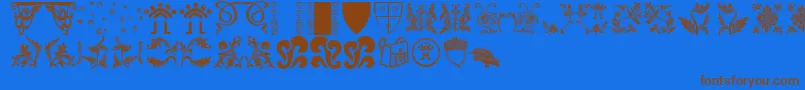 Шрифт Designpartsone – коричневые шрифты на синем фоне