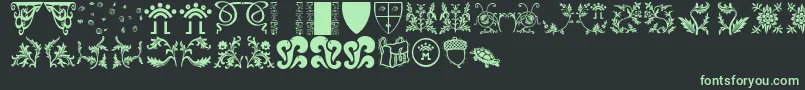 Designpartsone-Schriftart – Grüne Schriften auf schwarzem Hintergrund
