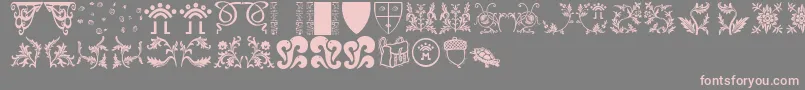 Designpartsone-Schriftart – Rosa Schriften auf grauem Hintergrund