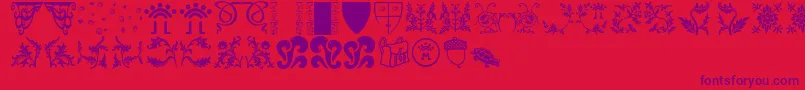 Designpartsone Font – Purple Fonts on Red Background