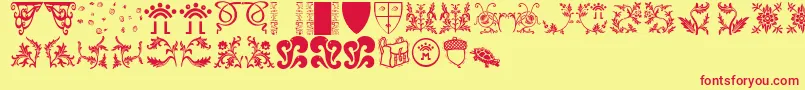Designpartsone Font – Red Fonts on Yellow Background