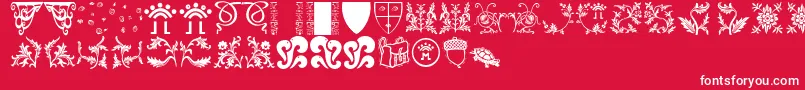 Czcionka Designpartsone – białe czcionki na czerwonym tle