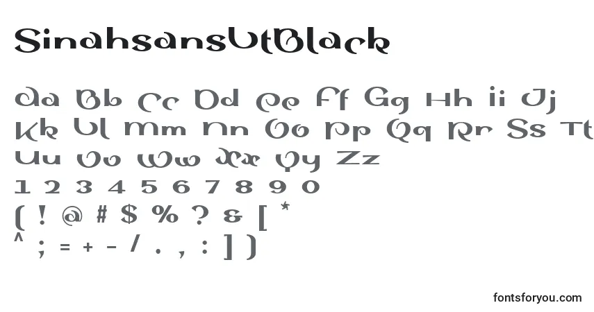 Schriftart SinahsansLtBlack – Alphabet, Zahlen, spezielle Symbole