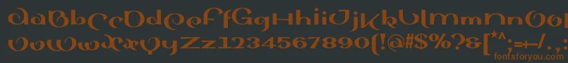 Шрифт SinahsansLtBlack – коричневые шрифты на чёрном фоне