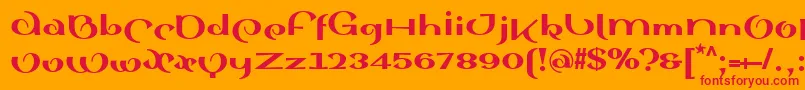SinahsansLtBlack Font – Red Fonts on Orange Background
