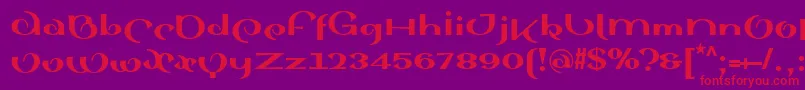 SinahsansLtBlack Font – Red Fonts on Purple Background