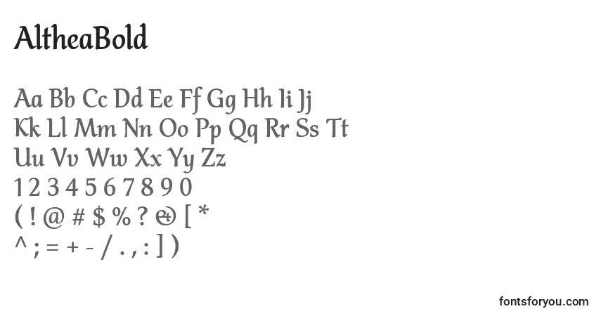 Fuente AltheaBold - alfabeto, números, caracteres especiales