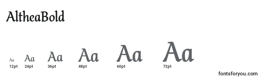 AltheaBold Font Sizes