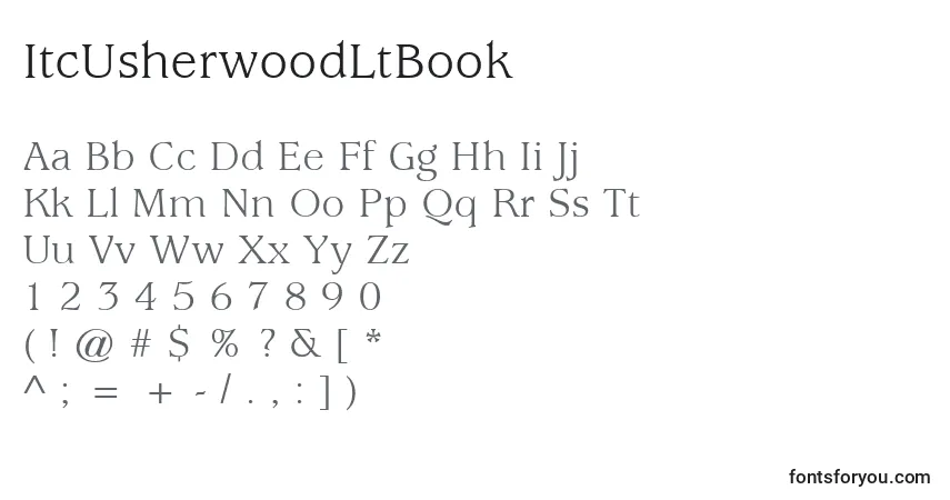 Czcionka ItcUsherwoodLtBook – alfabet, cyfry, specjalne znaki