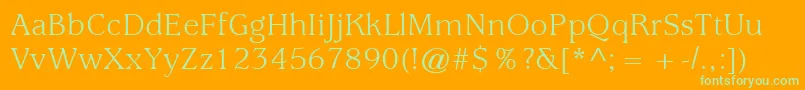 ItcUsherwoodLtBook Font – Green Fonts on Orange Background