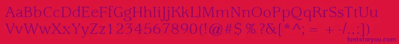 ItcUsherwoodLtBook Font – Purple Fonts on Red Background