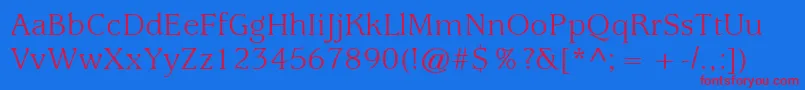 ItcUsherwoodLtBook Font – Red Fonts on Blue Background