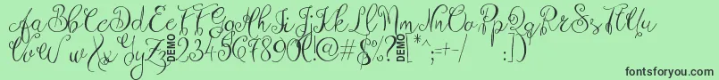 ZenythScriptDemo Font – Black Fonts on Green Background