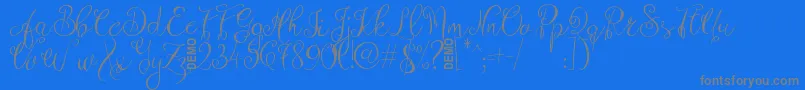 ZenythScriptDemo-Schriftart – Graue Schriften auf blauem Hintergrund