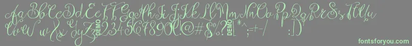 ZenythScriptDemo Font – Green Fonts on Gray Background