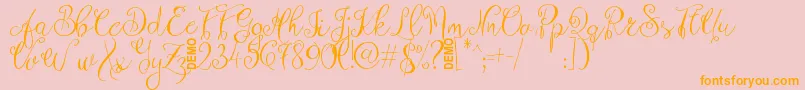 ZenythScriptDemo Font – Orange Fonts on Pink Background