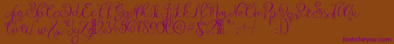 ZenythScriptDemo-Schriftart – Violette Schriften auf braunem Hintergrund