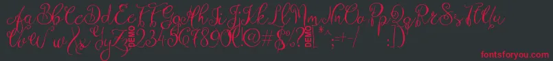 ZenythScriptDemo Font – Red Fonts on Black Background