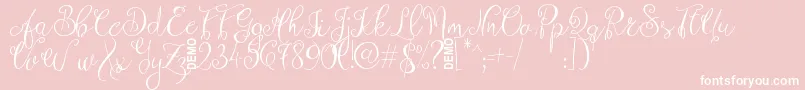 ZenythScriptDemo Font – White Fonts on Pink Background