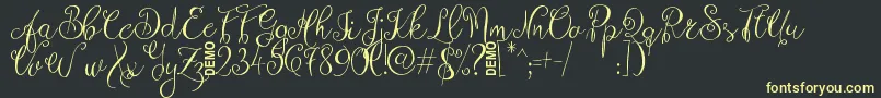 ZenythScriptDemo Font – Yellow Fonts on Black Background