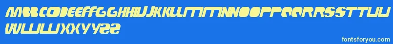 TechnoTech Font – Yellow Fonts on Blue Background