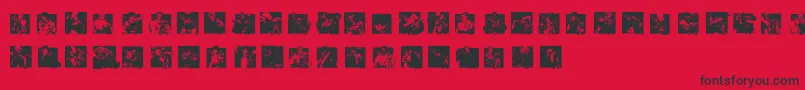 KofDingbats Font – Black Fonts on Red Background