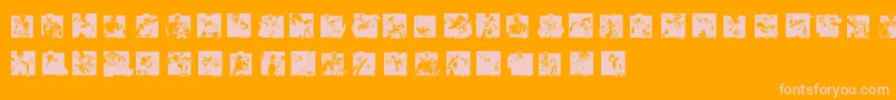 KofDingbats Font – Pink Fonts on Orange Background