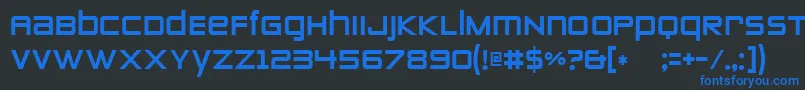 ZeroTwos-fontti – siniset fontit mustalla taustalla