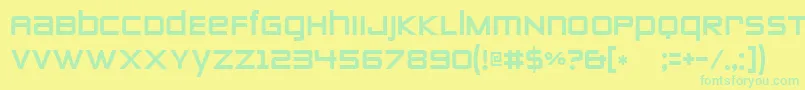 フォントZeroTwos – 黄色い背景に緑の文字