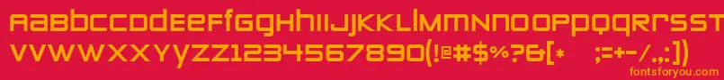 ZeroTwos-Schriftart – Orangefarbene Schriften auf rotem Hintergrund
