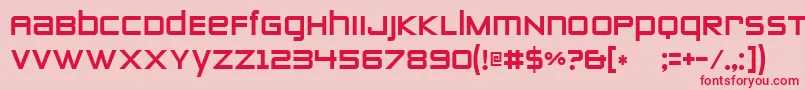 ZeroTwos-Schriftart – Rote Schriften auf rosa Hintergrund