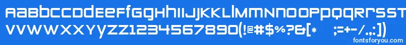 フォントZeroTwos – 青い背景に白い文字