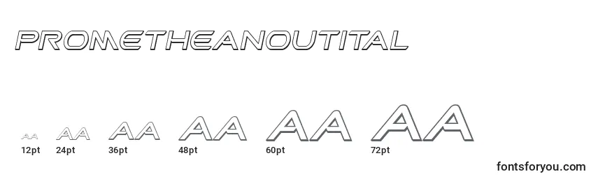 sizes of prometheanoutital font, prometheanoutital sizes