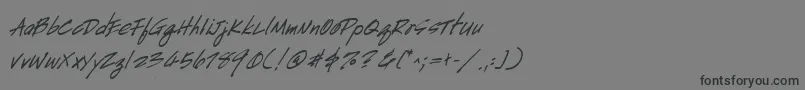 HandscriptBoldItalic-fontti – mustat fontit harmaalla taustalla