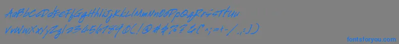 Шрифт HandscriptBoldItalic – синие шрифты на сером фоне