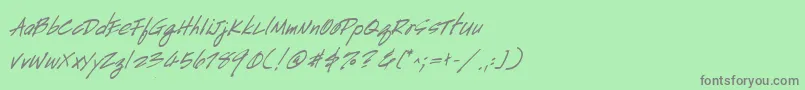 Czcionka HandscriptBoldItalic – szare czcionki na zielonym tle