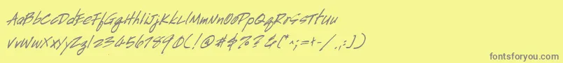 Шрифт HandscriptBoldItalic – серые шрифты на жёлтом фоне