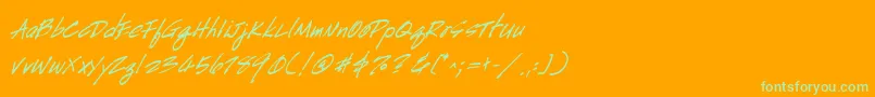 HandscriptBoldItalic Font – Green Fonts on Orange Background