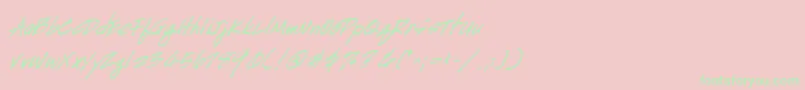 fuente HandscriptBoldItalic – Fuentes Verdes Sobre Fondo Rosa