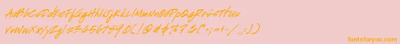 fuente HandscriptBoldItalic – Fuentes Naranjas Sobre Fondo Rosa