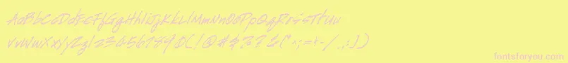 HandscriptBoldItalic Font – Pink Fonts on Yellow Background