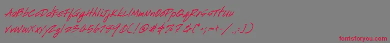 Шрифт HandscriptBoldItalic – красные шрифты на сером фоне