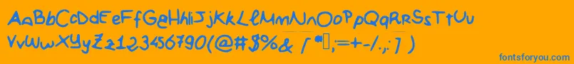 Czcionka Bkappa93 – niebieskie czcionki na pomarańczowym tle