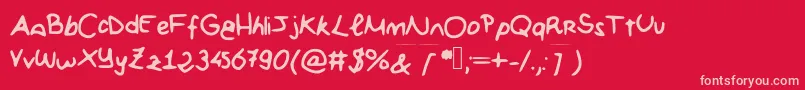 Bkappa93 Font – Pink Fonts on Red Background